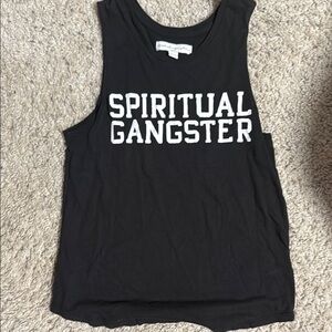 Spiritual Gangster Black Sleeveless Top sz xs